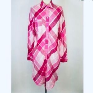 Moda International linen long sleeve shirt dress